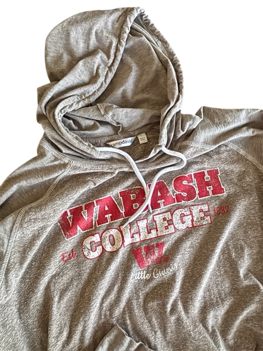 Wabash College Long Sleeve Khaki Hooded Tee